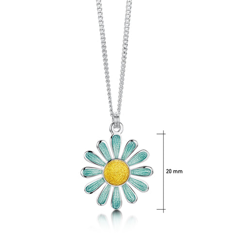 Coloured Daisies Small Pendant in Surf Enamel by Sheila Fleet Jewellery