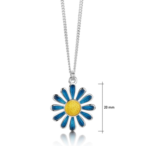 Coloured Daisies Small Pendant in Tropical Enamel by Sheila Fleet Jewellery