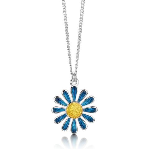 Coloured Daisies Small Pendant in Tropical Enamel by Sheila Fleet Jewellery