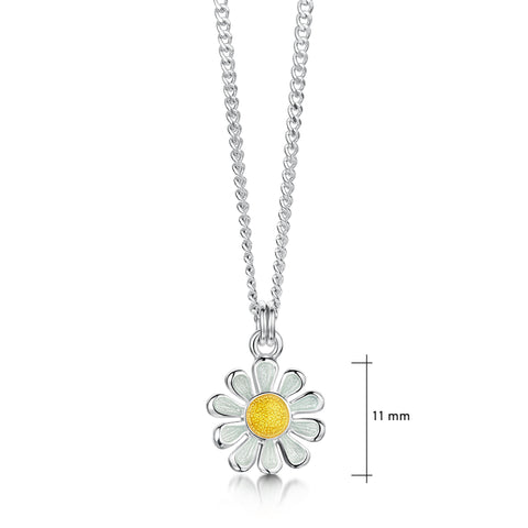 Daisies at Dawn Petite Enamel Pendant in Sterling Silver by Sheila Fleet Jewellery
