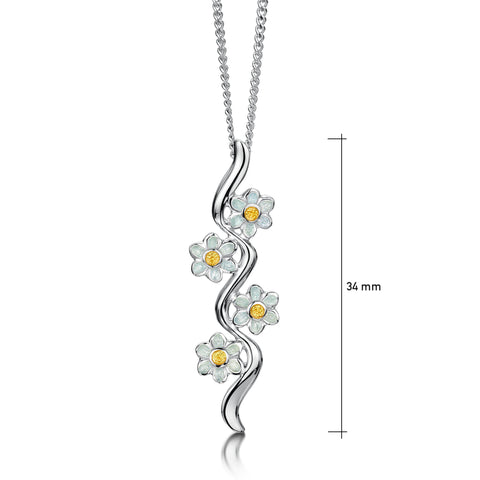 Daisies at Dawn 4-flower Enamel Pendant