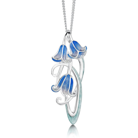 Bluebell Enamel Dress Pendant Necklace in Sterling Silver by Sheila Fleet Jewellery