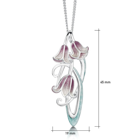 Bluebell Dress Pendant Necklace in Pinkbell Enamel