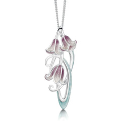 Bluebell Dress Pendant Necklace in Pinkbell Enamel by Sheila Fleet Jewellery