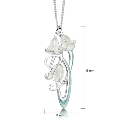 Bluebell Dress Pendant Necklace in Whitebell Enamel