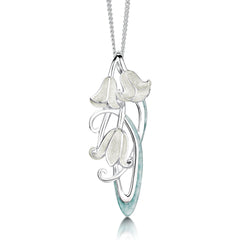 Bluebell Dress Pendant Necklace in Whitebell Enamel by Sheila Fleet Jewellery