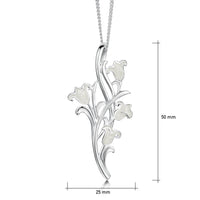 Bluebell 4-flower Pendant Necklace in Whitebell Enamel