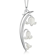 Bluebell 3-flower Dress Pendant Necklace in Whitebell Enamel by Sheila Fleet Jewellery