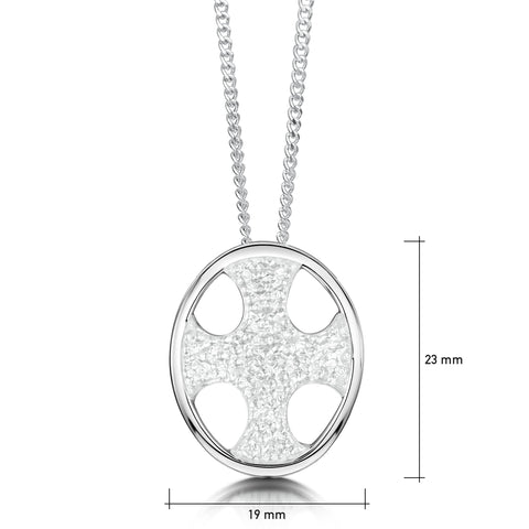 Cross of the Kirk Silver Dress Pendant in Crystal Enamel