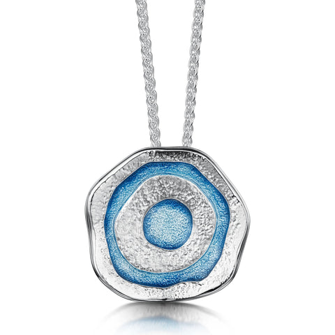 Brodgar Eye Enamelled Dress Pendant Necklace in Sterling Silver by Sheila Fleet Jewellery
