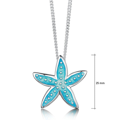 Starfish Pendant Necklace in Shallows Enamel