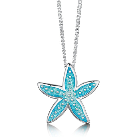 Starfish Dress Pendant Necklace in Shallows Enamel by Sheila Fleet Jewellery