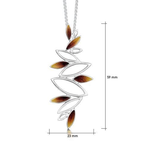 Seasons Silver Dress Pendant Necklace in Autumn Enamel by Sheila Fleet Jewellery
