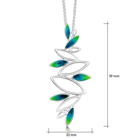 Seasons Silver Dress Pendant Necklace in Spring Enamel by Sheila Fleet Jewellery