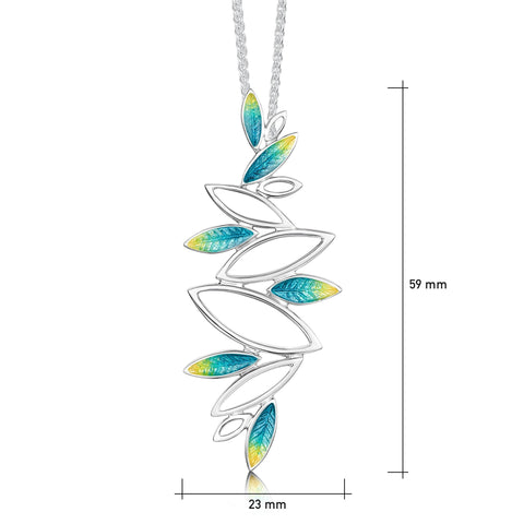 Seasons Silver Dress Pendant Necklace in Summer Enamel by Sheila Fleet Jewellery