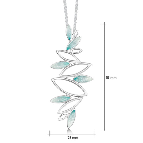 Seasons Silver Dress Pendant Necklace in Winter Enamel by Sheila Fleet Jewellery