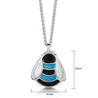 Bumblebee Sterling Silver Dress Pendant in Blue Enamel by Sheila Fleet Jewellery