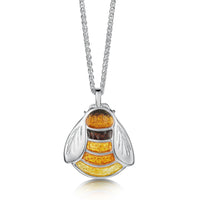 Great Yellow Bumblebee Dress Pendant in Sterling Silver by Sheila Fleet Jewellery