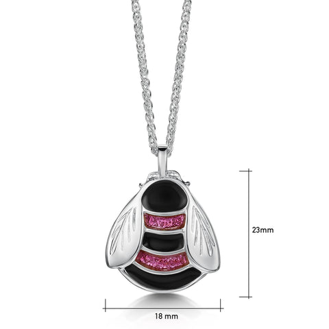 Bumblebee Hot Pink Dress Pendant in Sterling Silver by Sheila Fleet Jewellery