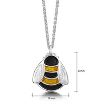 Bumblebee Enamel Dress Pendant in Sterling Silver