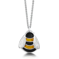 Bumblebee Enamel Dress Pendant in Sterling Silver by Sheila Fleet Jewellery.