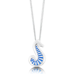 Pictish Seahorse Dress Pendant in Sapphire Enamel by Sheila Fleet Jewellery
