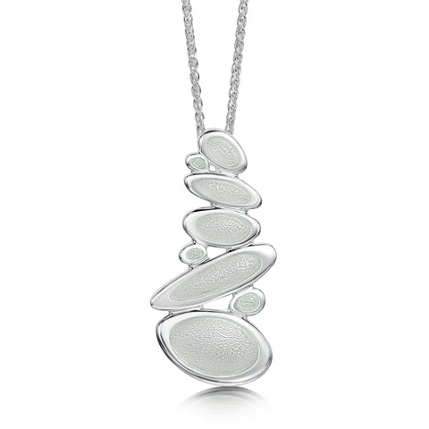 Shoreline Pebble Cluster Occasion Pendant in Crystal Enamel by Sheila Fleet Jewellery