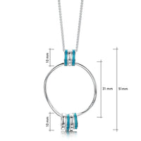 Wave Surfers 7-ring Enamel Pendant Necklace in Sterling Silver by Sheila Fleet Jewellery