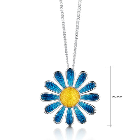 Coloured Daisies Pendant in Tropical Enamel