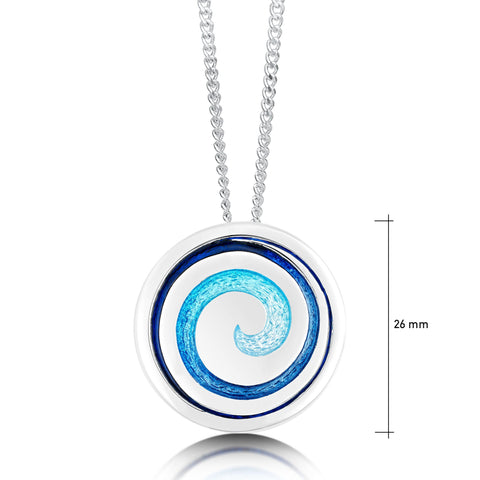 Surfbreaker Enamel Occasion Pendant in Sterling Silver by Sheila Fleet Jewellery