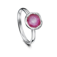 Lunar Bright Petite Ring in Hot Pink Enamel by Sheila Fleet Jewellery