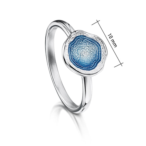 Lunar Petite Enamel Ring in Sterling Silver by Sheila Fleet Jeweller