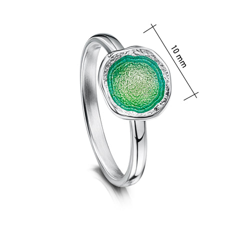 Lunar Bright Petite Ring in Spring Green Enamel by Sheila Fleet Jewellery