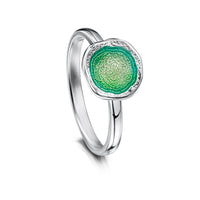 Lunar Bright Petite Ring in Spring Green Enamel by Sheila Fleet Jewellery