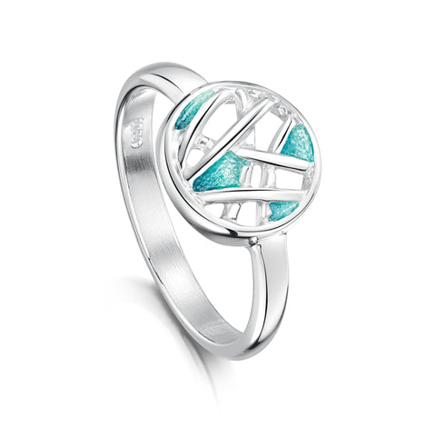 Small Creel Ring in Storm Enamel by Sheila Fleet Jewellery