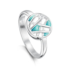 Small Creel Ring in Storm Enamel by Sheila Fleet Jewellery