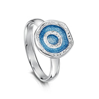 Brodgar Eye Small Enamelled Ring in Sterling Silver by Sheila Fleet Jewellery