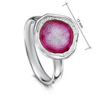 Lunar Bright Small Ring in Hot Pink Enamel by Sheila Fleet Jewellery