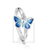 Holly Blue Butterfly Enamel Charm Ring by Sheila Fleet Jewellery