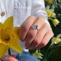 Holly Blue Butterfly Enamel Charm Ring by Sheila Fleet Jewellery