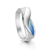 Flight Sterling Silver Ring in Sky Enamel