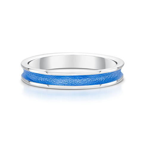 Halo Sterling Silver Ring in Blue Enamel by Sheila Fleet Jewellery