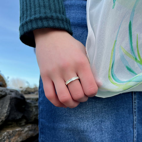 Halo Sterling Silver Ring in Crystal Enamel by Sheila Fleet Jewellery