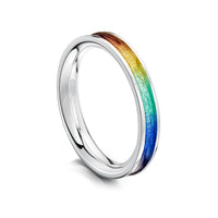 Rainbow Enamel Ring in Sterling Silver by Sheila Fleet Jewellery