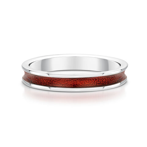 Halo Sterling Silver Ring in Red Enamel  by Sheila Fleet Jewellery