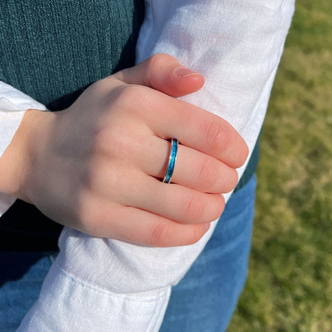Halo Sterling Silver Ring in Tropical Enamel by Sheila Fleet Jewellery