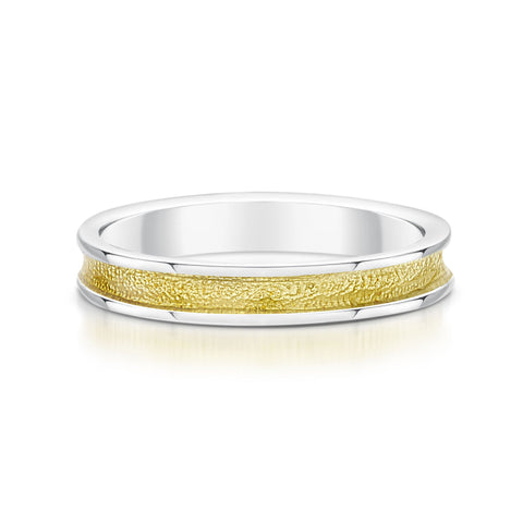 Halo Sterling Silver Ring in Yellow Enamel by Sheila Fleet Jewellery