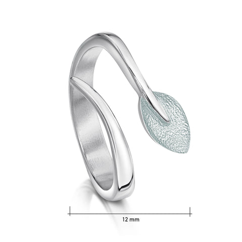 Rowan Leaf Ring in Frost Enamel
