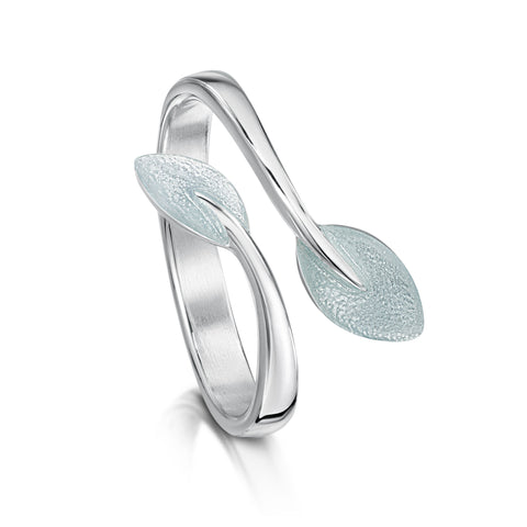 Rowan Leaves Ring in Frost Enamel