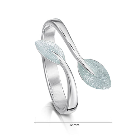 Rowan Leaves Ring in Frost Enamel